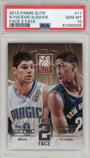 { POP 1 } 2013 Panini Elite Face 2 Face #11 Anthony Davis Nikola Vucevic PSA 10