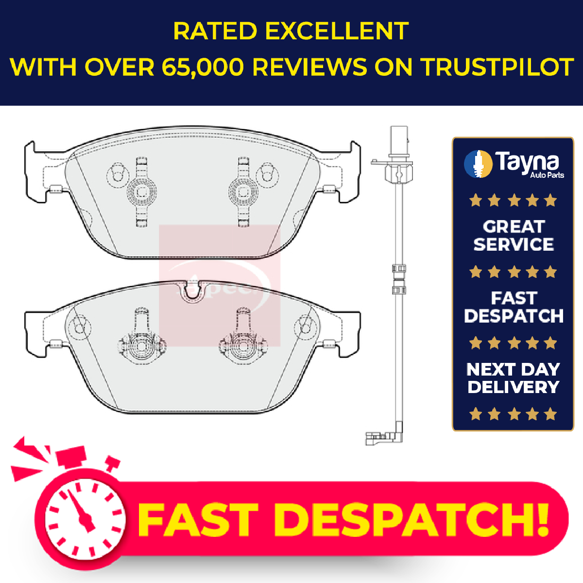 Brake Pads Set fits AUDI A8 D4 4.2D Front 09 to 18 4H0698151E