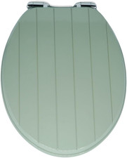 ® Premium Sage Tongue and Groove Toilet Seat - Soft Close - Moulded Wood - Stain
