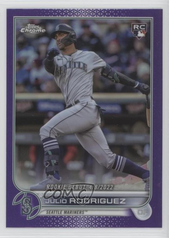 2022 Topps Chrome Update Rookie Debut Purple Refractor Julio Rodriguez 1k90