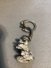 VINTAGE 1950 s Iron White Poodle DOG KEYCHAIN Metal Cute ..