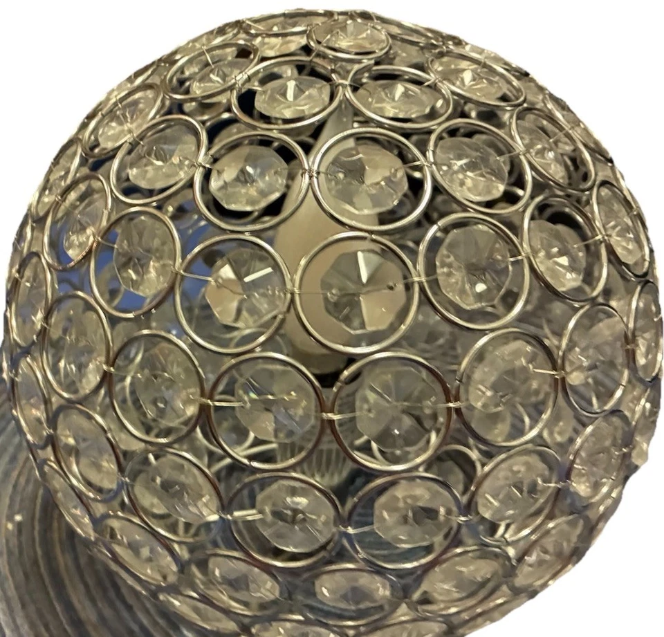 Elegant Crystal Ball GLOBE Circle Accent Lamp/Light Chrome Plate Finish - Image 4 of 4