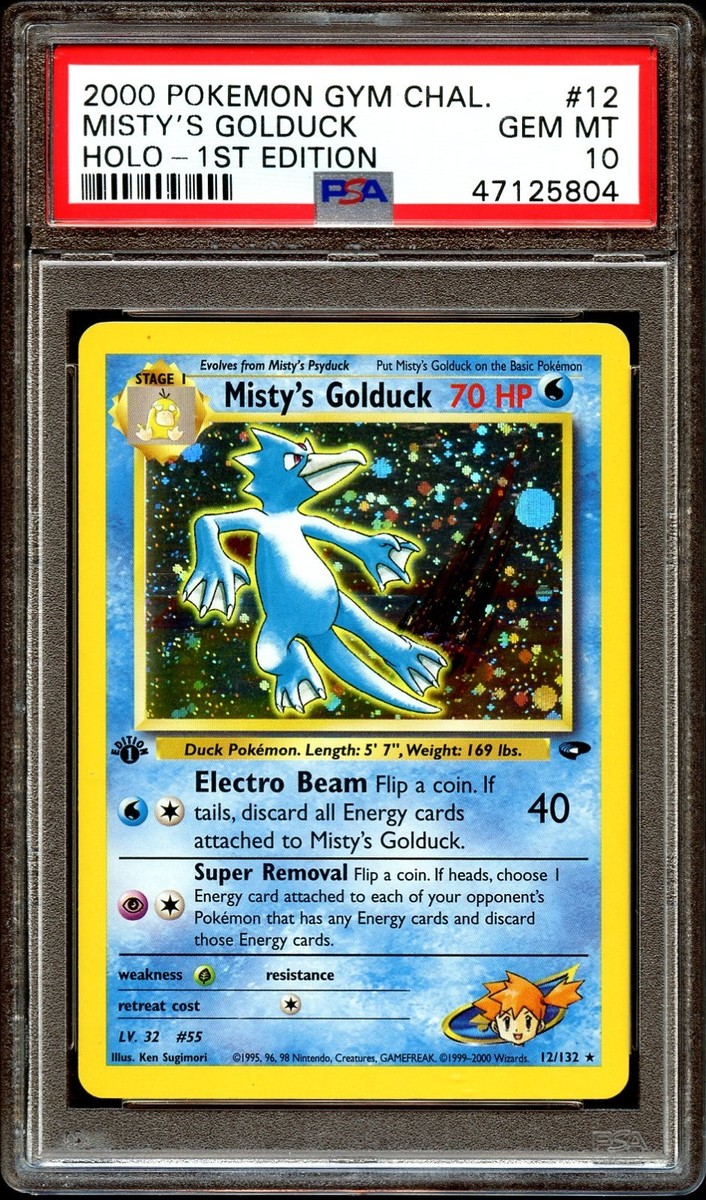 PSA 10 GEM MINT Misty's Golduck 12/132 HOLO Gym 1ST EDITION
