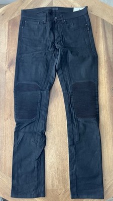 BELSTAFF - Black Denim Biker Style Moto Slim Fit Jeans - Mens Size 