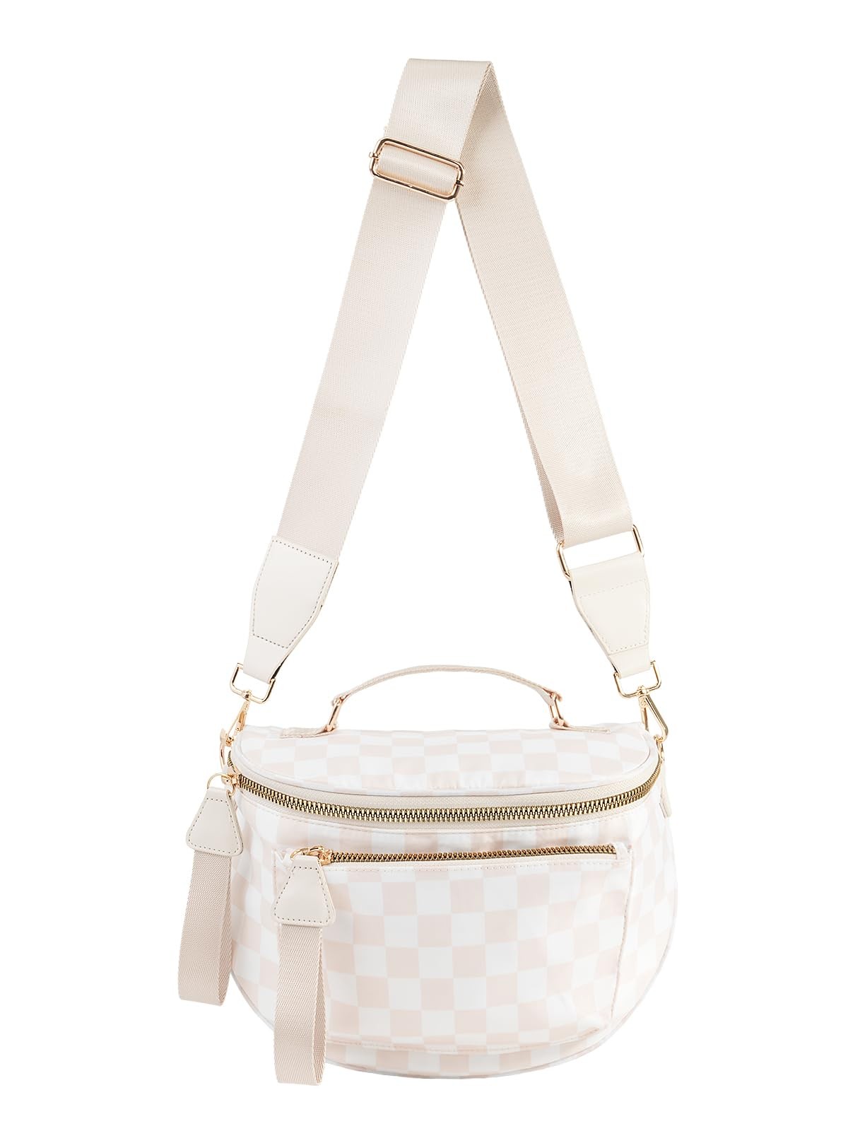 Checkered Crossbody Bum Bag for Women - Spacious Fanny Pack  
