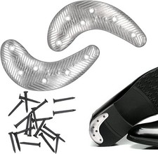 Metal Heel Plates 1 Pairs Sole Repair Kit with Half Moon Sole, Silver
