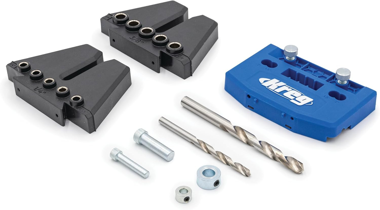 Dowel Jig Kit - Doweling Guide Kit with Removable Drill Guides - No-Measure Dowe