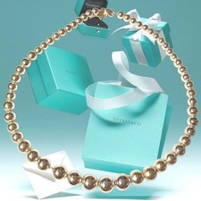 16" Tiffany  Co HardWear Graduated Bead Ball Necklace from 8mm To 4mm Beads