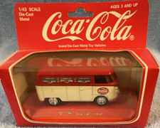 Coca-cola 143 Die-cast Metal Vw Bus Toy Vehicle Redbeige Repro 1996 Coca-cola 143 Die-cast Metal Vw Bus Toy Vehicle Redbeige Repro 1996