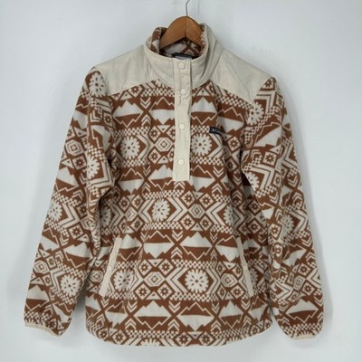 Columbia Sweater Mens Large Brown Helvetia Half Snap Fleece Outdoor Pullover