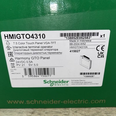 Schneider HMIGTO4310 Touchscreen Panel, Harmony GTO, 7.5-inch TFT, Ethernet