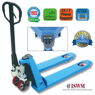 5,000 lb Pallet Jack Scale 27'' x 48'' Digital Weighing Pallet Truck Scale