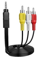 FAWETTY 3.5 mm to RCA AV Camcorder Video Cable3.5mm 18 TRRS Male to 3 RCA Mal...