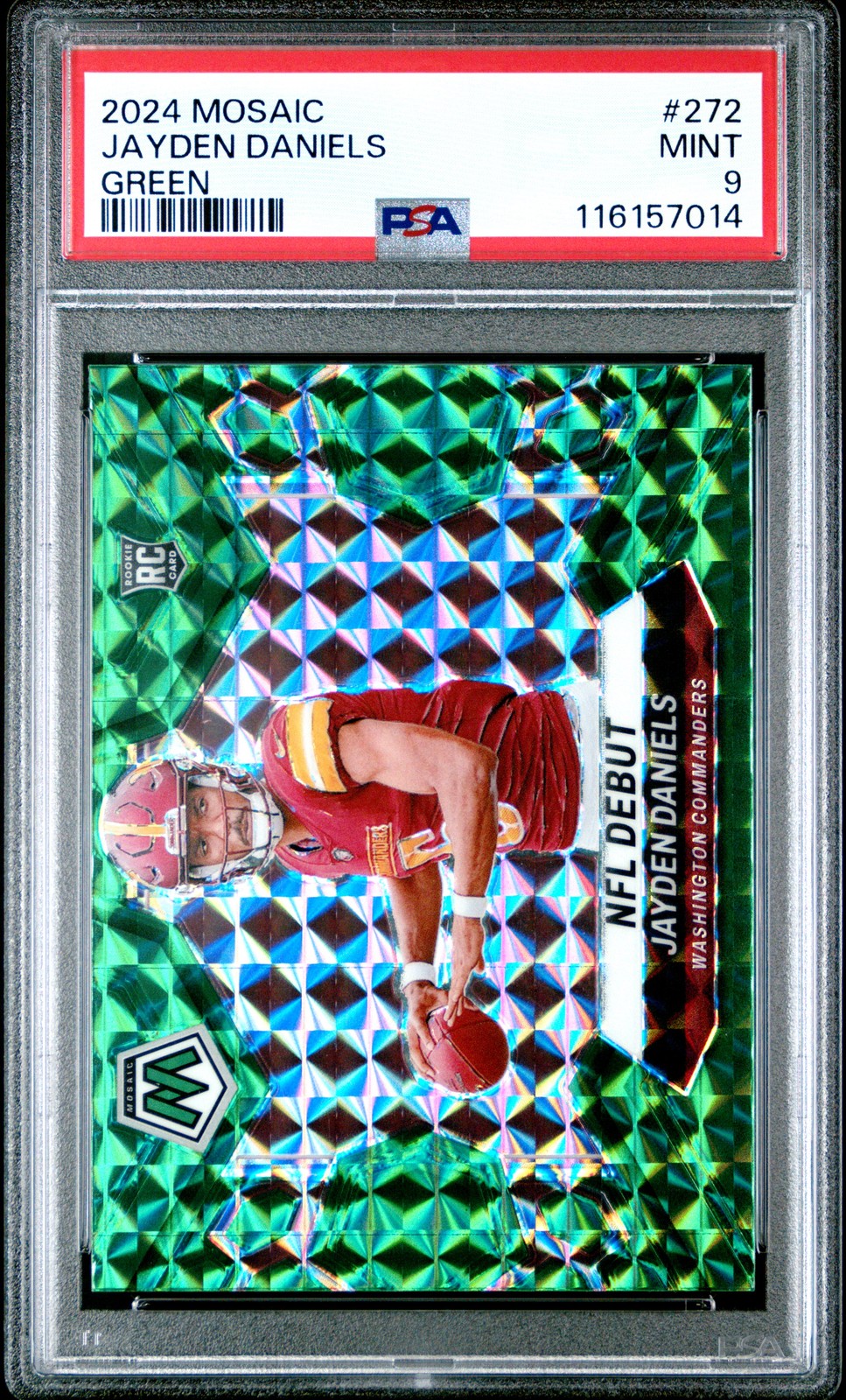 2024 PANINI MOSAIC GREEN #272 JAYDEN DANIELS PSA 9