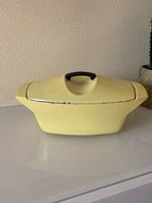 LE CREUSET VINTAGE COCOTTE DESIGN RAYMOND LOEWY JAUNE 3,5L CUISINE COOK FONTE