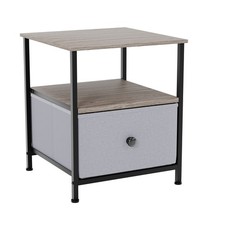 Modern Fabric Chest of Drawers Storage 'UKFR' Beige & Grey Bedroom Furniture