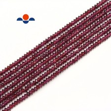 Natural Purple Garnet Faceted Rondelle Disc Beads Size 2x3mm 15.5" Strand