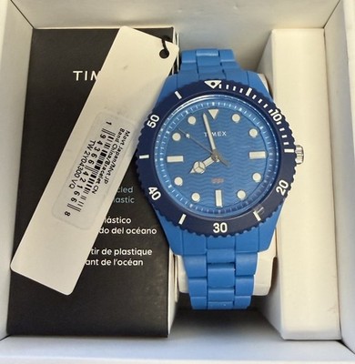 Timex Legacy Quartz Blue Tidal Ocean Dial Men's Watch TW2Y04300 Recycled Plastic