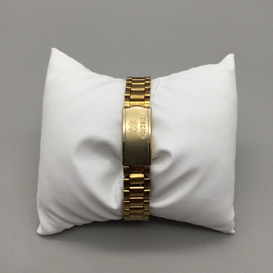 Seiko SQ Day Date relógio feminino 24mm tom dourado 3e23-0A69 nova bateria 6,25" - Imagem 3 de 4