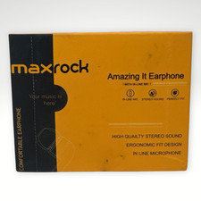 Maxrock Wired Stereo Earphones Earbuds In-Line Mic 3.5mm Headphones New