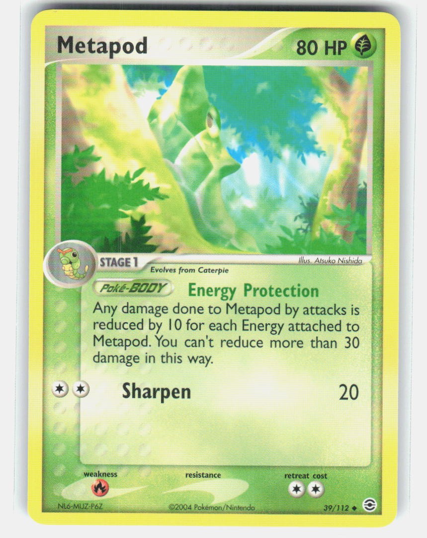 Metapod 39/112 Uncommon FireRed & LeafGreen Pokemon Near Mint