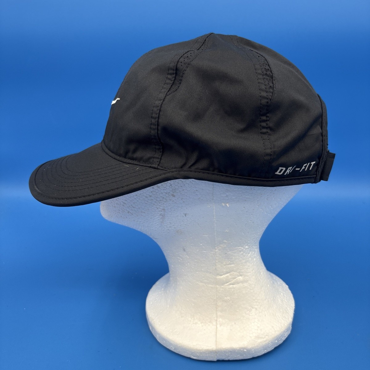 Nike Featherlight Dri- Fit Adjustable Black w/ White Swoosh  display picture 1