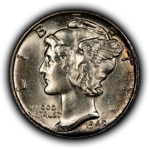 1942 10c Mercury Silver Dime - BU - SKU-Z6033