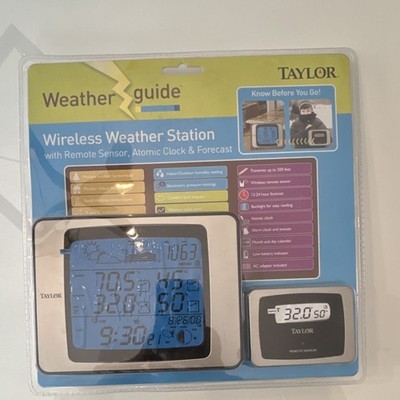 Taylor Wireless Weather Station Remote Sensor Atomic Clock Forecast
