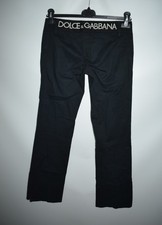 D&G Dolce & Gabbana Y2K Vintage Logo Waistband Black Bootcut Pants Womens Sz 36