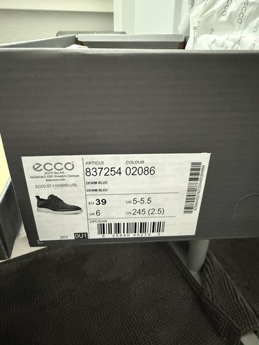 ECCO Shoes Mens ST 1 Hybrid Perforated Oxford Blue Leather Lace Up Low Top 5.5 - Bild 2 von 2