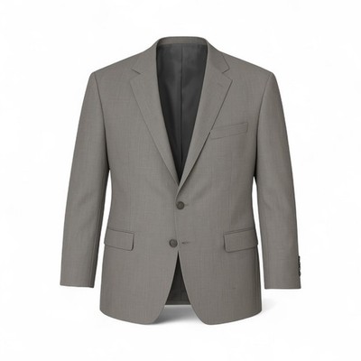 Pierre Loren Edward Blazer Men s Size 46R Silver Gray Two Button Career Jacket