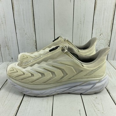 Hoka One One Project Clifton Athletic Road Running Shoe Mens Size 10 White/Cream