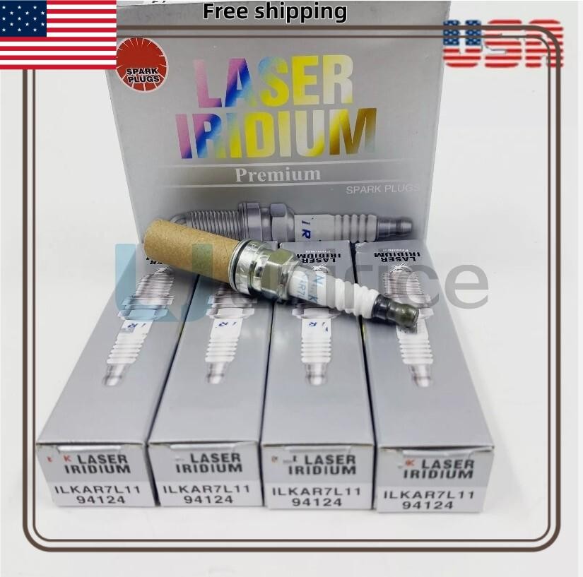 Set of 4 Laser Iridium Spark Plugs ILKAR7L11 For Mazda CX-5 2013-2015 NGK 94124