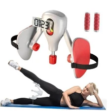 Thigh Master 0-77 lbs Adjustable Resistance with Fixed Leg Straps and Grey