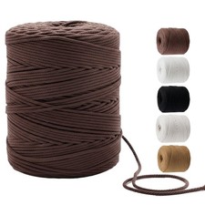 547 Yards 4mm Brown 4 Strand Twisted Recycled Cotton Macrame Cord Craft String