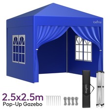 2X2m 2.5×2.5m 3x3m Heavy Duty Pop up Gazebo Marquee Tent Canopy with 4 Sides UK