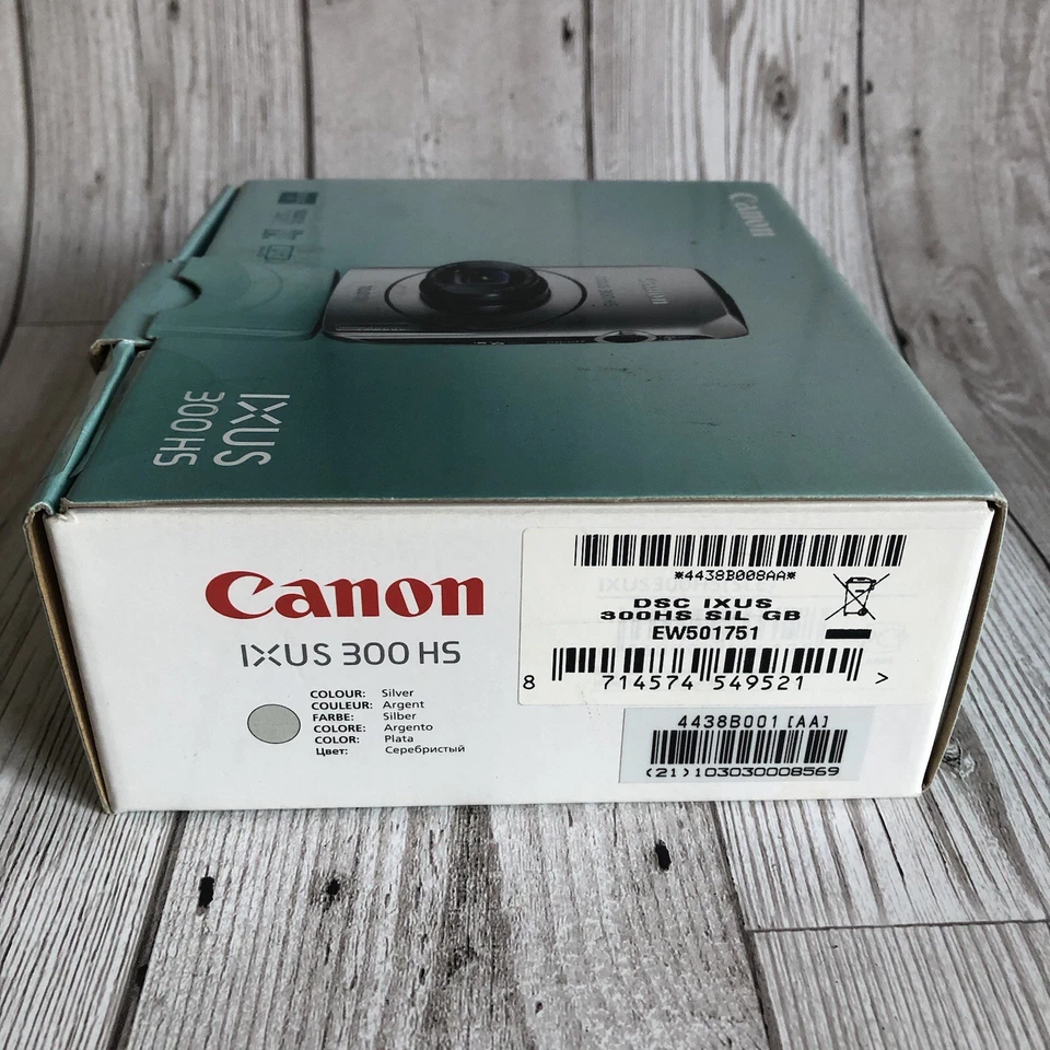 Canon IXUS 300 HS Camera + Battery/Charger, Leaflets, Discs, Cable, Wrist Strap - Image 3 of 4