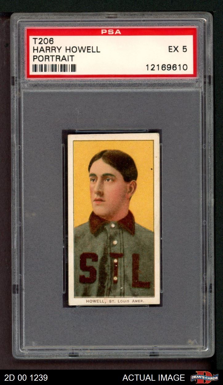 1909 T206 Harry Howell Portrait Browns VARIATION PSA 5 - EX