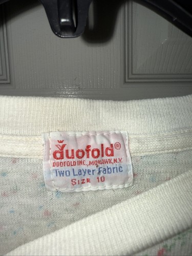 Pigiama termico vintage Duofold stampa floreale lungo John set 2 pezzi taglia 10 - Foto 4 di 4