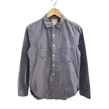 Freewheelers Long Sleeve Shirt Gray Striped Cotton Mens See Measurements