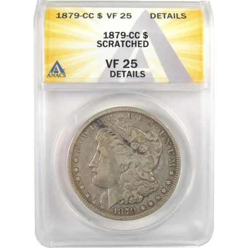 1879 CC Morgan Dollar VF 25 Details ANACS Silver $1 Coin SKU:I21902
