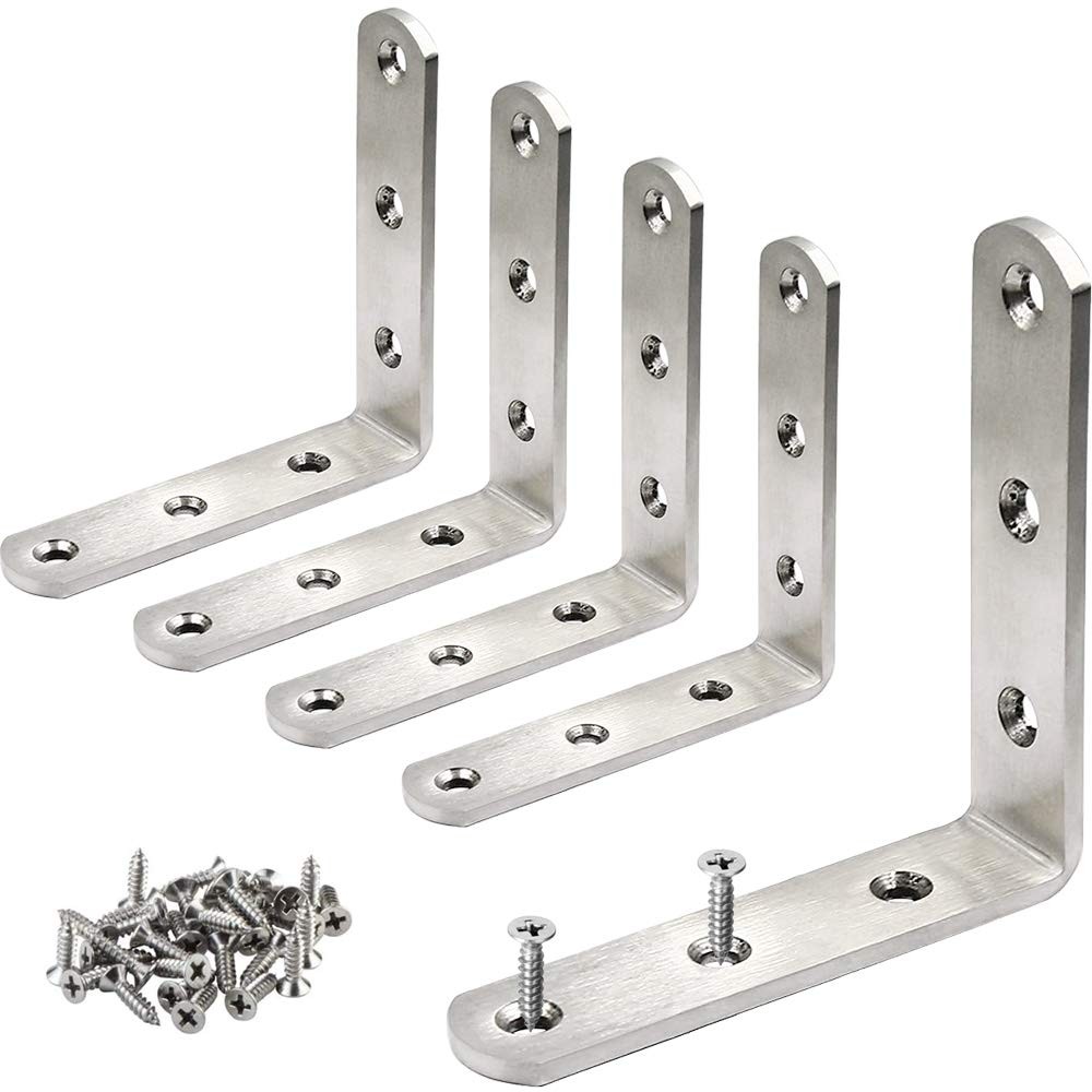 5 Pcs Stainless Steel Corner Brace L Bracket 3 X 3 Inch Heavy Duty Corner Bracke