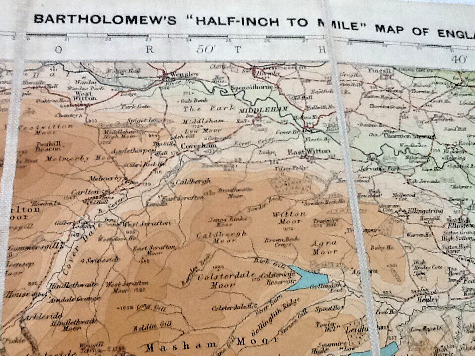 Bartholomew Survey Cloth Map of Harrogate - Sheet 6 - circa 1930