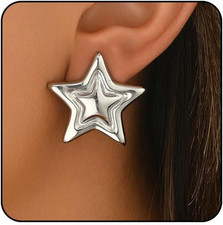 Star Earrings Big Statement Earrings for Women Chunky Earrings Large Star Earrin