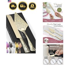 Wedding Cake Knife and Server Set - , Beautifully Engraved Cutting Set - Eleg...