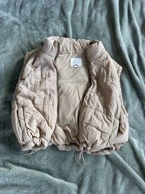 By Thread & Supply Beige Puffer Vest- Size Medium