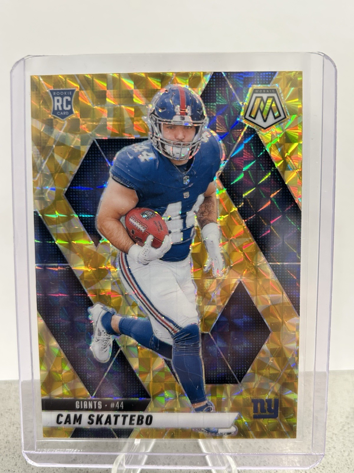 2025 Mosaic Football Cam Skattebo RC Reactive Yellow Prizm New York Giants #305