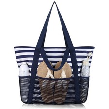 HOMESPON Beach Bag Large Waterproof Sandproof Tote for Women with Zipper and ...