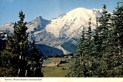 Sunrise at Mount Rainier National Park, 1973 Postcard