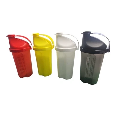 MARKENLOS 2er Set Protein Shaker verschiedene Farben 500ml Rot Gelb Weiß Schwarz